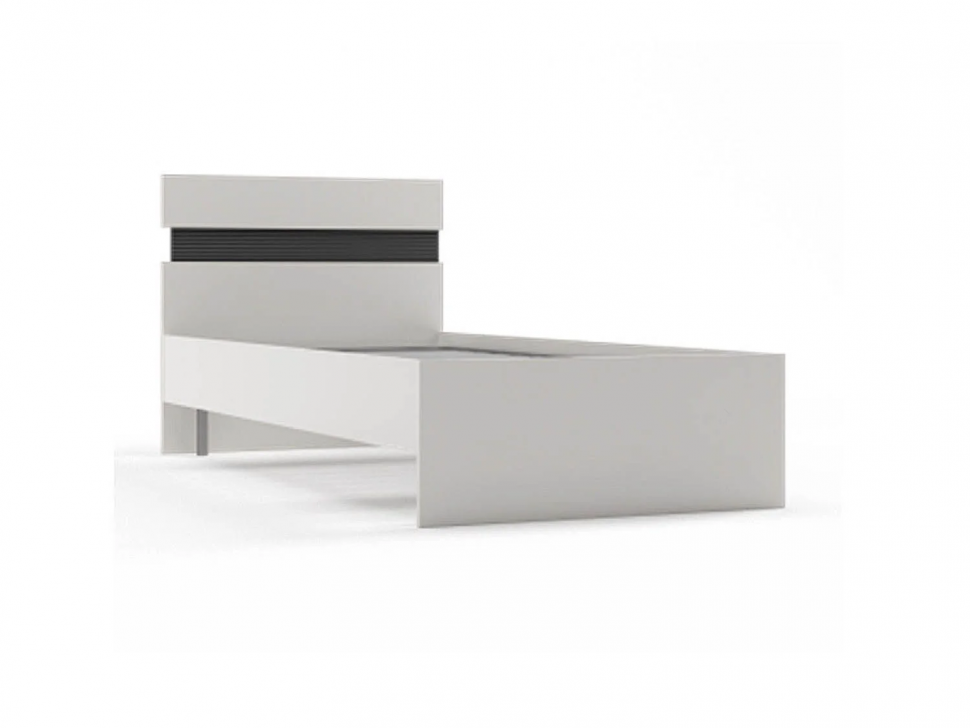 Сити 71 кровать с орт. основанием Белая Аляска / Черный