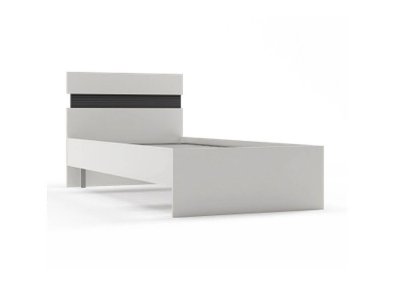 Сити 71 кровать с орт. основанием Белая Аляска / Черный