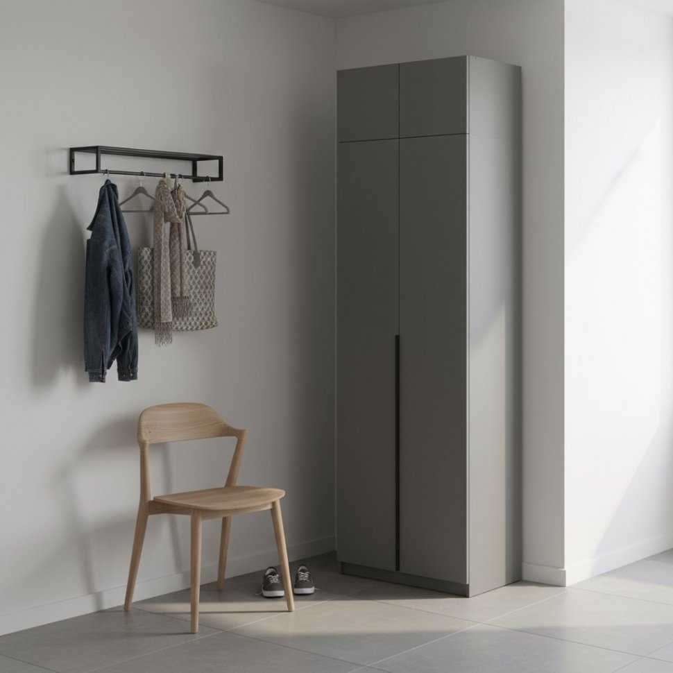 Шкаф с антресолью (полка + штанга) ШК 5 (800), Графит